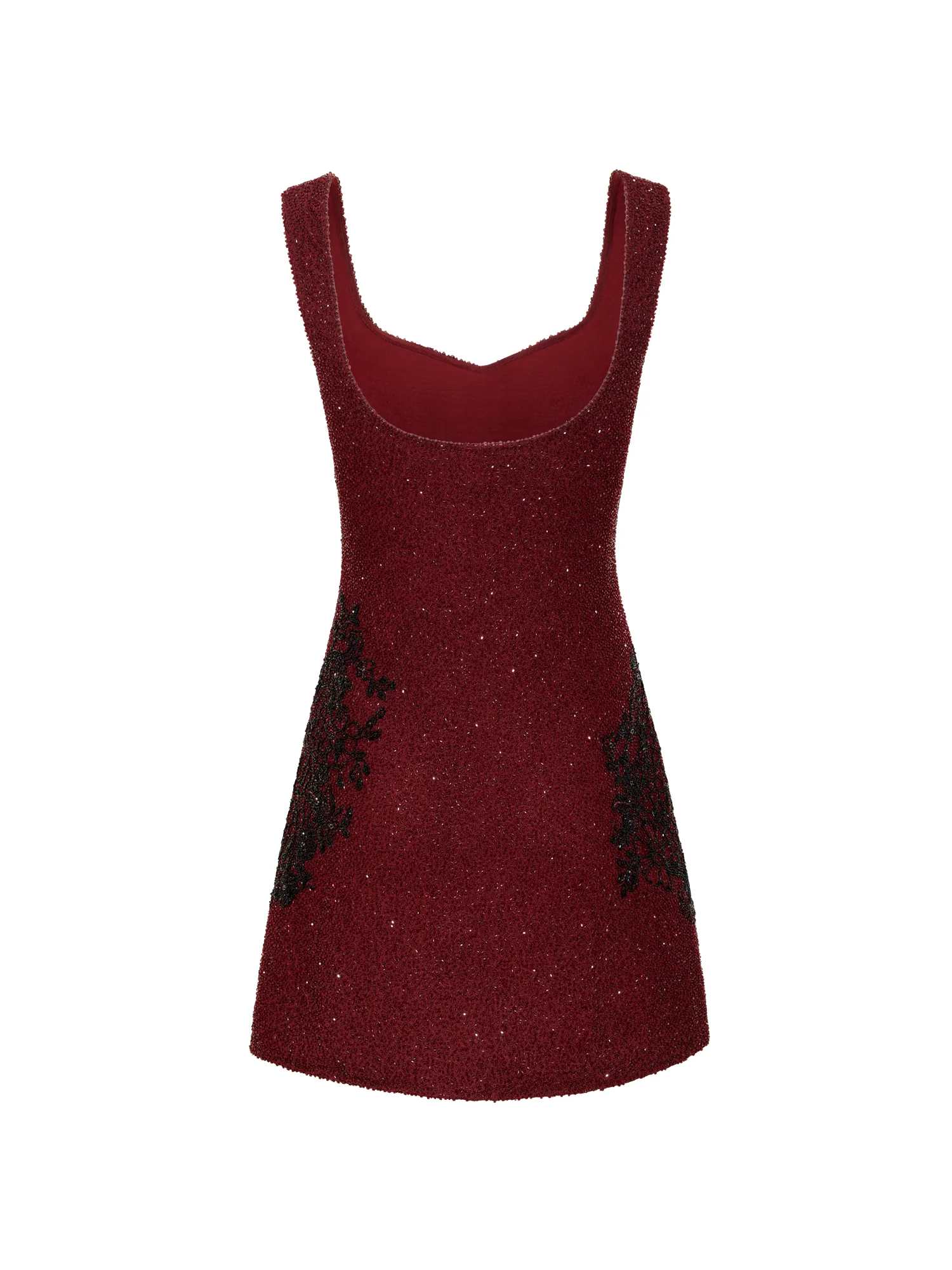 Damask Mini Dress Garnet Red - Image 6