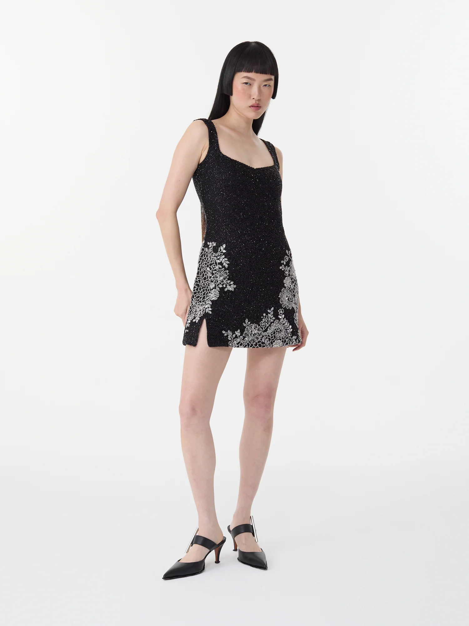 Damask Mini Dress Silver - Image 3